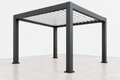 Freestanding anthracite aluminium pergola with louvre roof