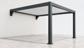 Wall-mounted anthracite aluminium pergola with louvre roof